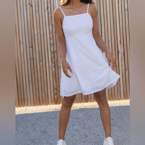 Roxy | Dresses | White Eyelet Lace Mini Dress | Poshmark